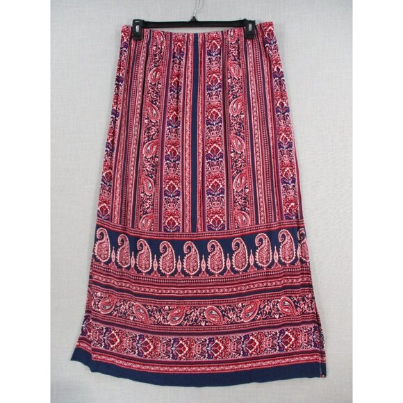 Vintage-Inspired Womens 1X Skirt Paisley Striped Pattern - Picture 7 of 8